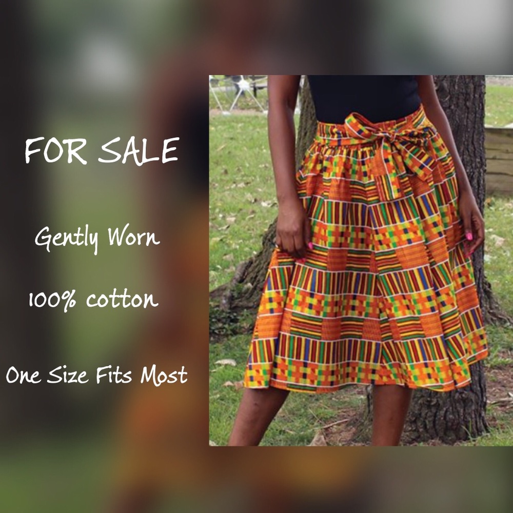 Mid Length kente skirt